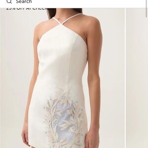 Aje White and Blue Floral Mini Dress